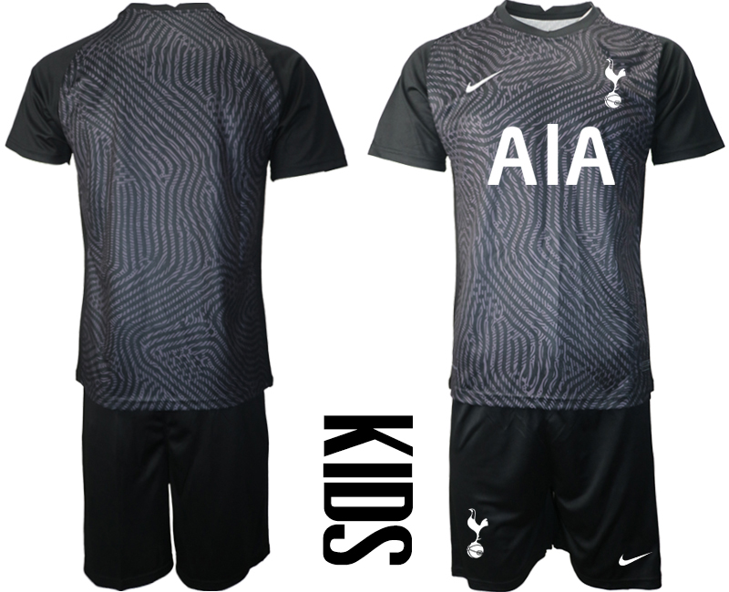 2021 Tottenham Hotspur black youth goalkeeper soccer jerseys->youth soccer jersey->Youth Jersey